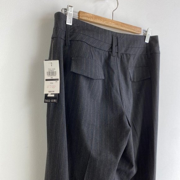 TALL GIRL Stripe Straight/Flare Leg Pant NWT Gray - Picture 3 of 6